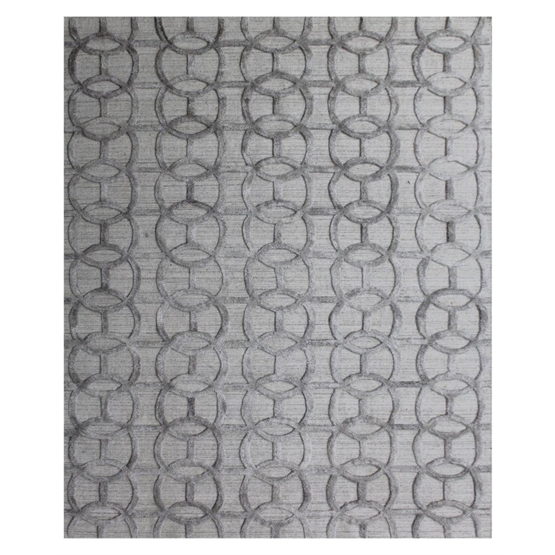 Windsor Handloomed Wool/Bamboo Silk Silver 8'x10' Area Rug