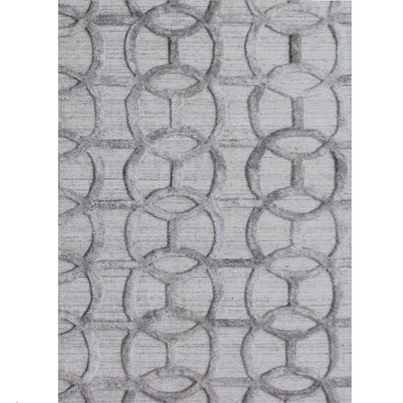 Windsor Handloomed Wool/Bamboo Silk Silver 8'x10' Area Rug