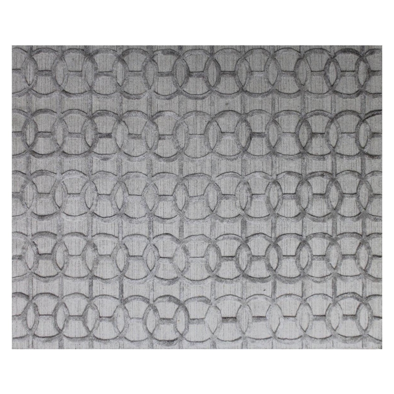 Windsor Handloomed Wool/Bamboo Silk Silver 8'x10' Area Rug