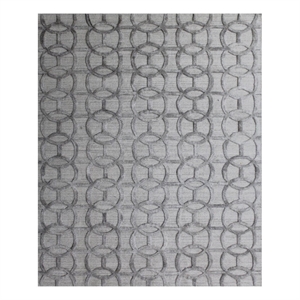 Windsor Handloomed Wool/Bamboo Silk Silver 8'x10' Area Rug