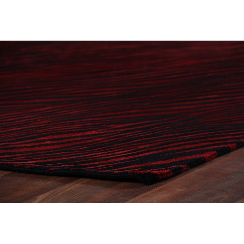 Wilderness Hand-Knotted Wool/Bamboo Silk Black/Red 5'6