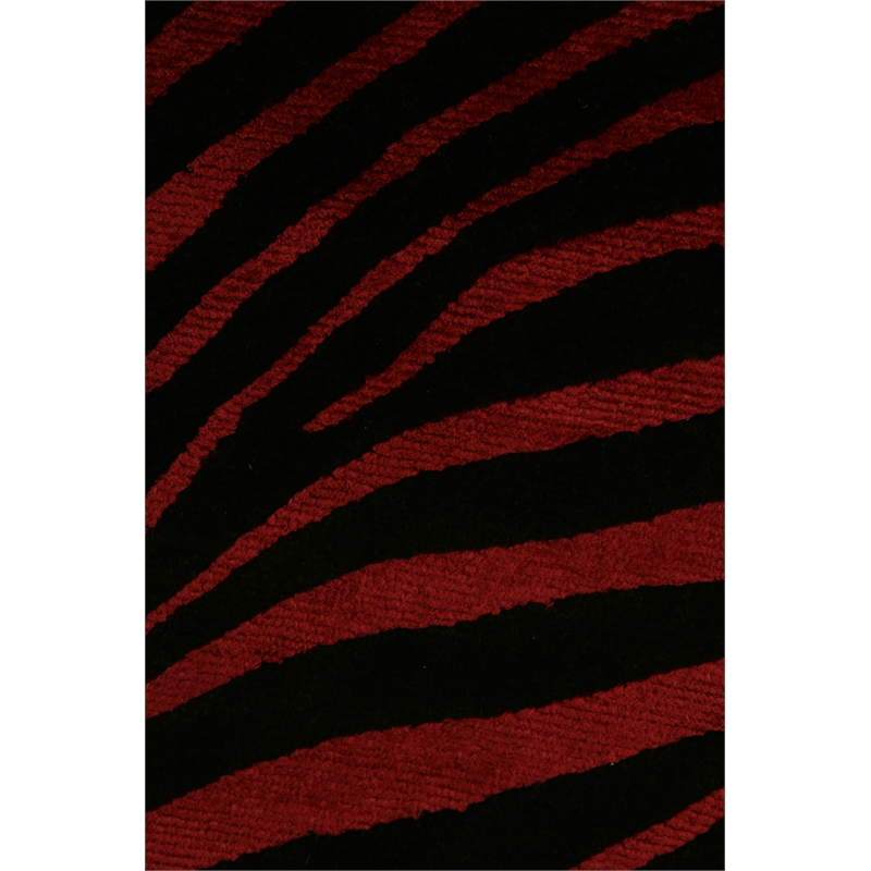 Wilderness Hand-Knotted Wool/Bamboo Silk Black/Red 5'6