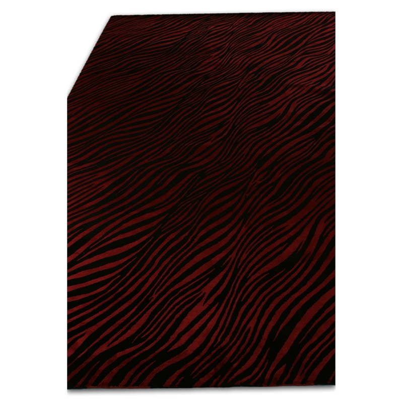 Wilderness Hand-Knotted Wool/Bamboo Silk Black/Red 5'6