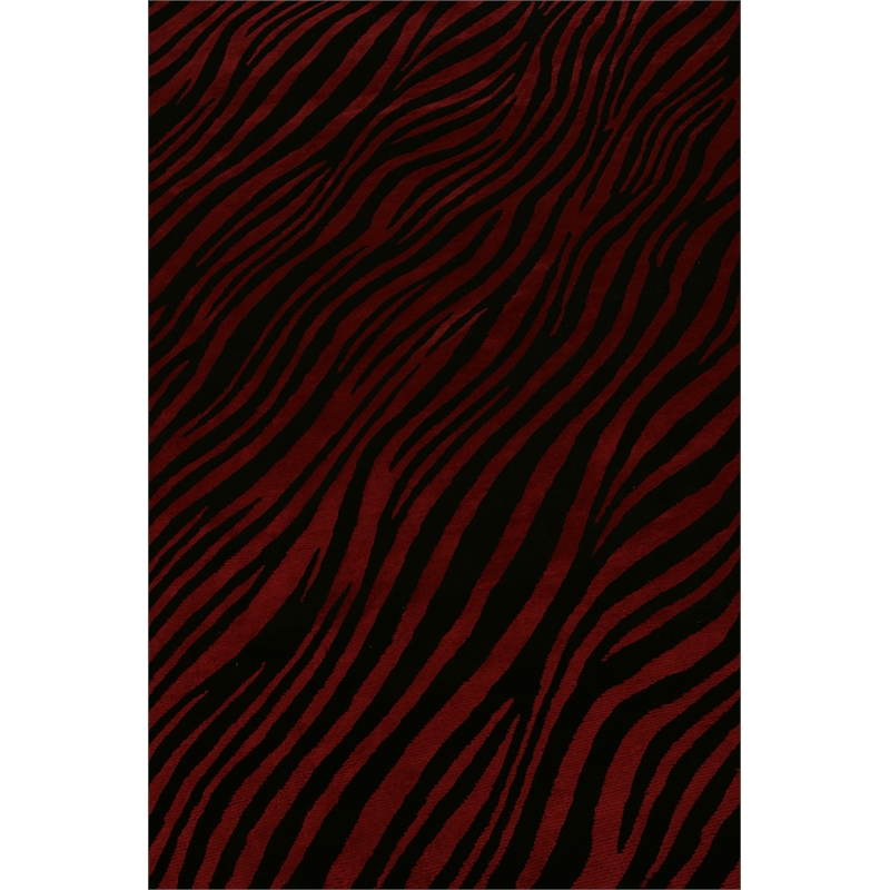 Wilderness Hand-Knotted Wool/Bamboo Silk Black/Red 5'6