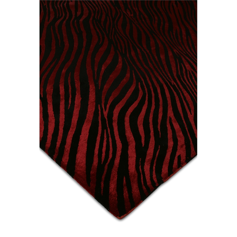 Wilderness Hand-Knotted Wool/Bamboo Silk Black/Red 5'6