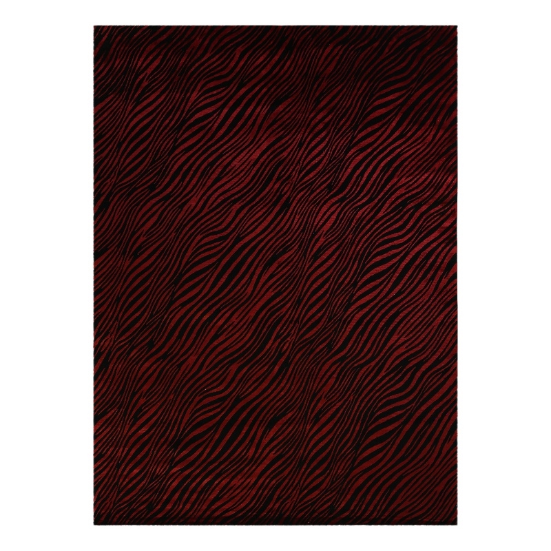 Wilderness Hand-Knotted Wool/Bamboo Silk Black/Red 5'6