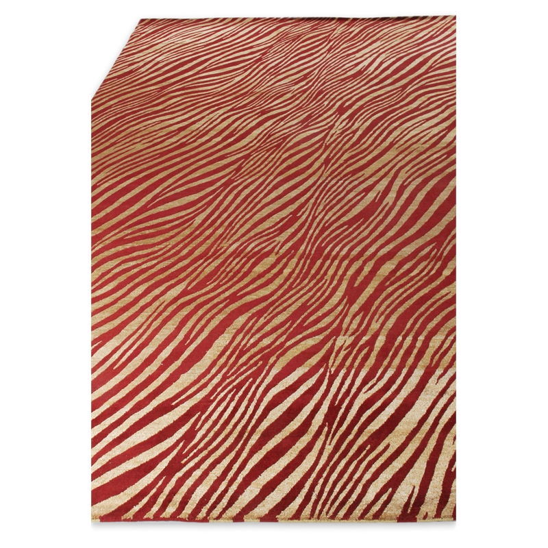 Wilderness Hand-Knotted Wool/Bamboo Silk Red/Gold 8'6