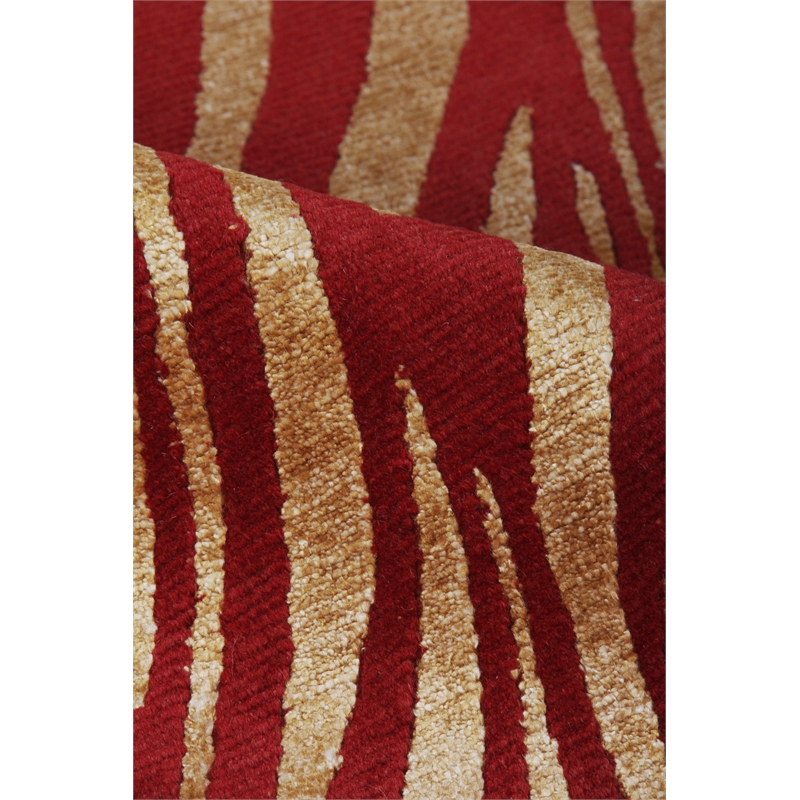 Wilderness Hand-Knotted Wool/Bamboo Silk Red/Gold 8'6