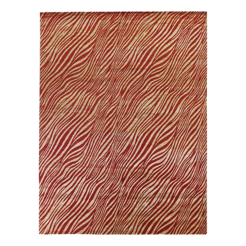 Wilderness Hand-Knotted Wool/Bamboo Silk Red/Gold 8'6