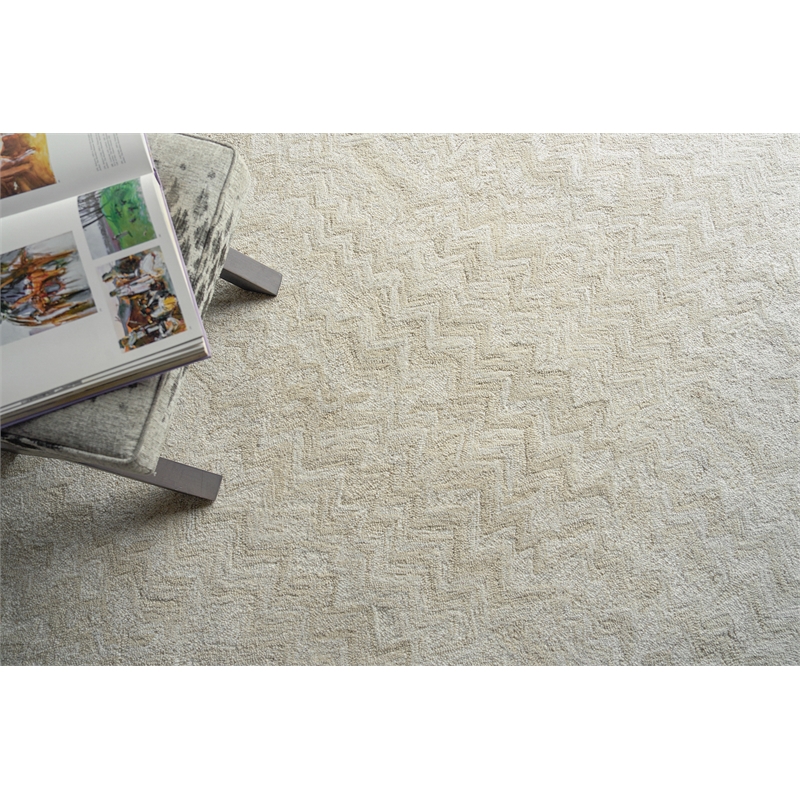 Veneta Hand-Tufted New Zealand Wool Beige 4'x6' Area Rug