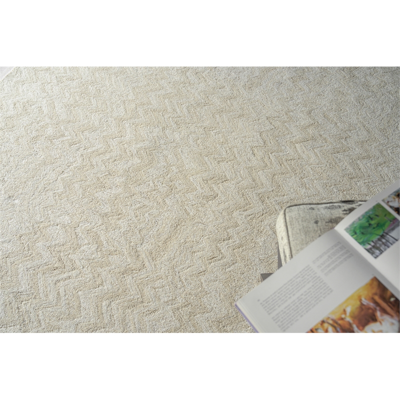 Veneta Hand-Tufted New Zealand Wool Beige 4'x6' Area Rug