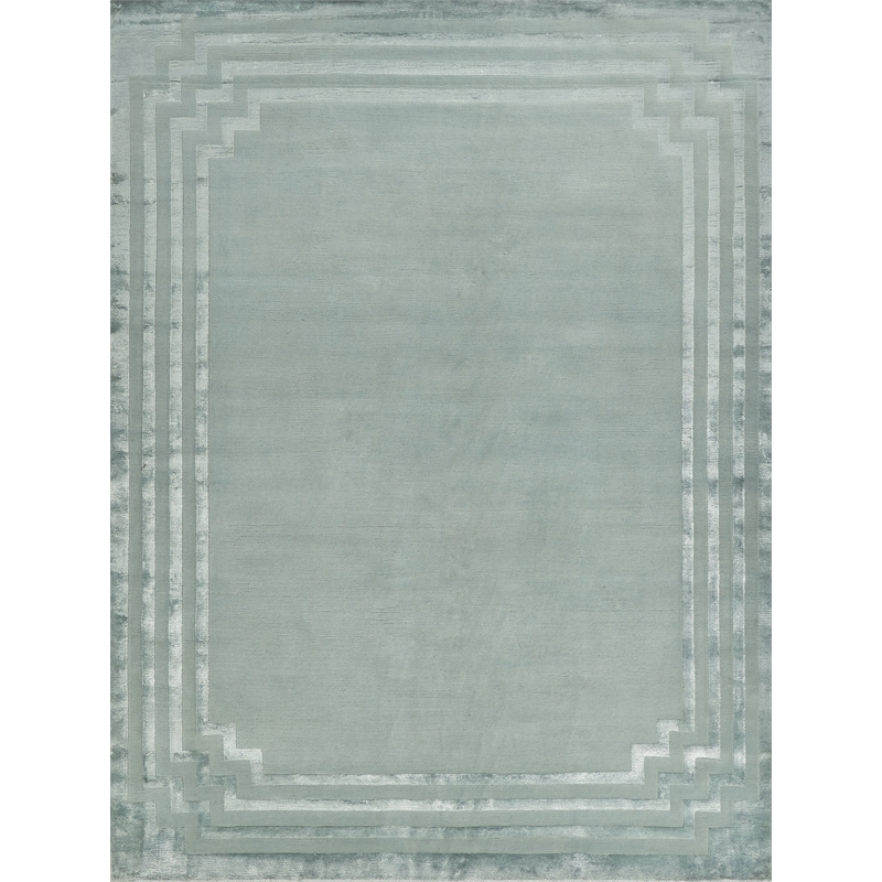 Vero Hand-Knotted Wool/Bamboo Silk Aqua 6'x9' Area Rug