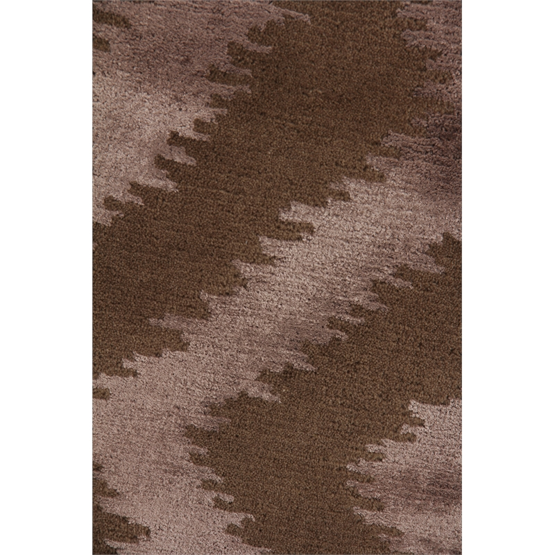 Vero Hand-Knotted Wool/Bamboo Silk Chocolate 8'x10' Area Rug