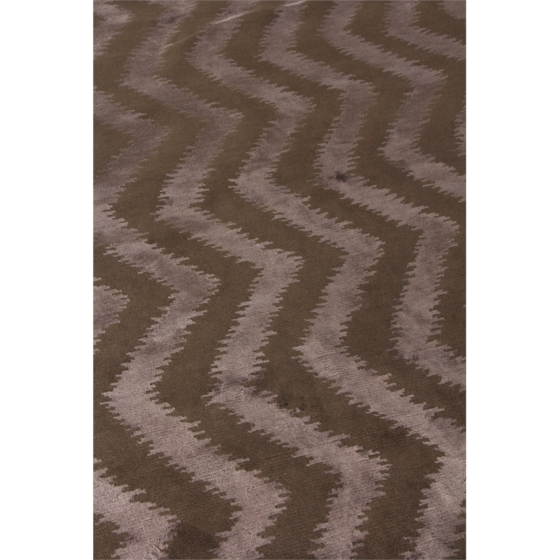 Vero Hand-Knotted Wool/Bamboo Silk Chocolate 8'x10' Area Rug