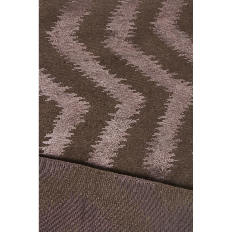 Vero Hand-Knotted Wool/Bamboo Silk Chocolate 8'x10' Area Rug