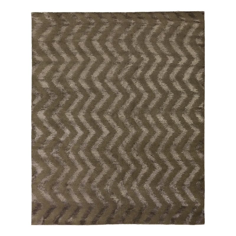 Vero Hand-Knotted Wool/Bamboo Silk Chocolate 8'x10' Area Rug
