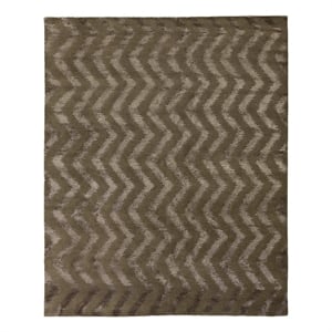 Vero Hand-Knotted Wool/Bamboo Silk Chocolate 8'x10' Area Rug