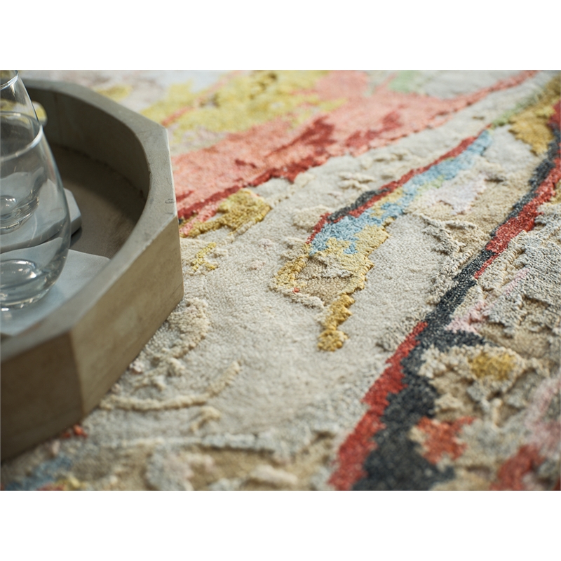 Vibrance Hand-Knotted Wool/Bamboo Silk Pink/Red/Blue/Multi 8'x10' Area Rug