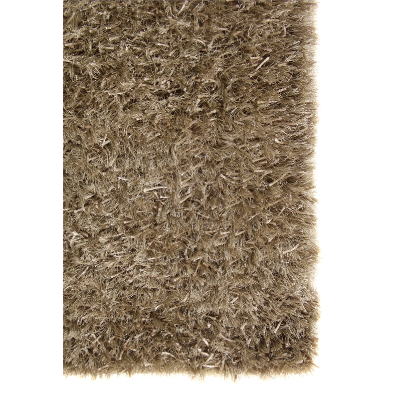 Viscose Shaggy Shag Viscose Beige 8'x11' Area Rug