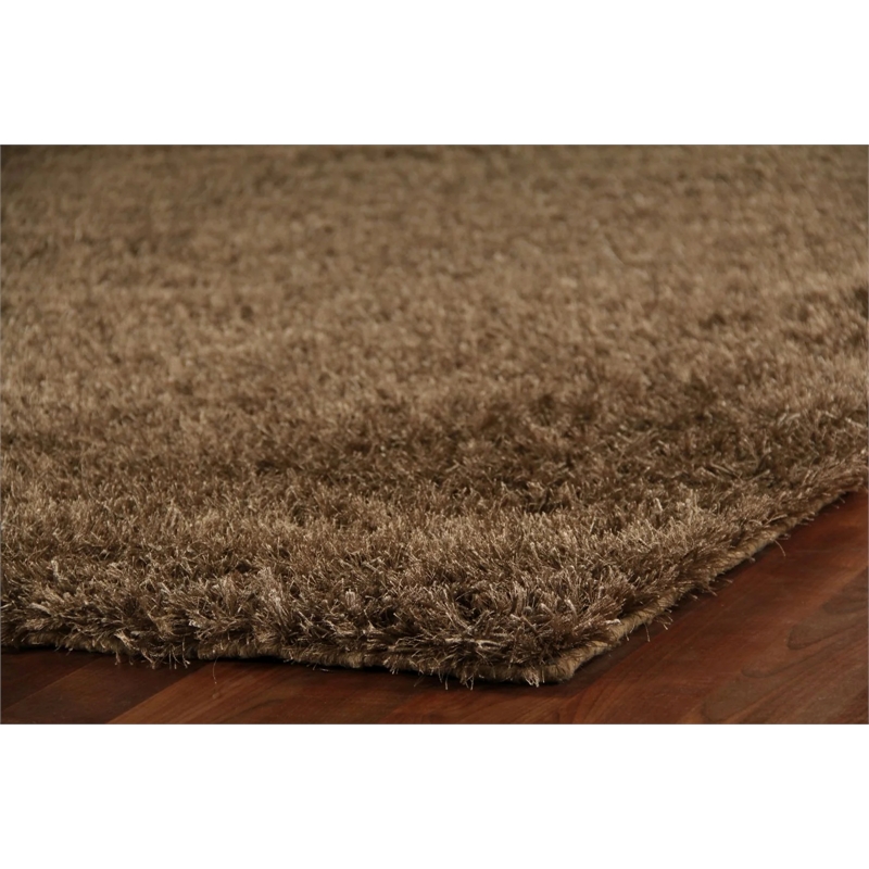 Viscose Shaggy Shag Viscose Chocolate 8'x10' Area Rug