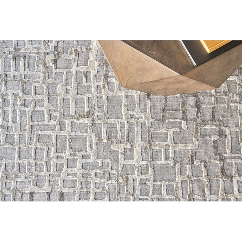 Vista Handloomed Wool/Bamboo Silk Mocha Beige 6'x9' Area Rug