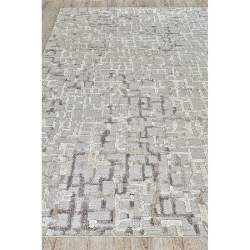 Vista Handloomed Wool/Bamboo Silk Mocha Beige 8'x10' Area Rug