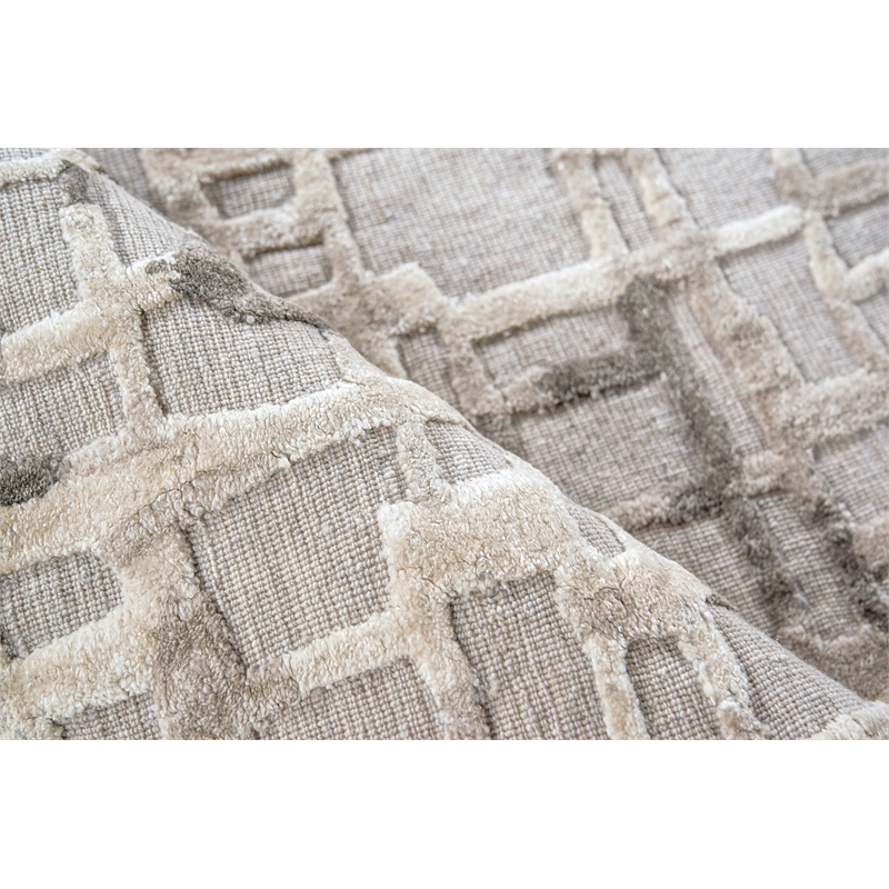 Vista Handloomed Wool/Bamboo Silk Mocha Beige 8'x10' Area Rug
