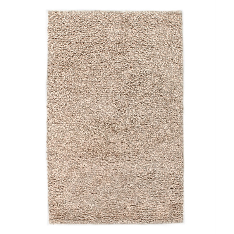 Wool Shaggy Hand-Knotted New Zealand Wool Beige 8'x11' Area Rug