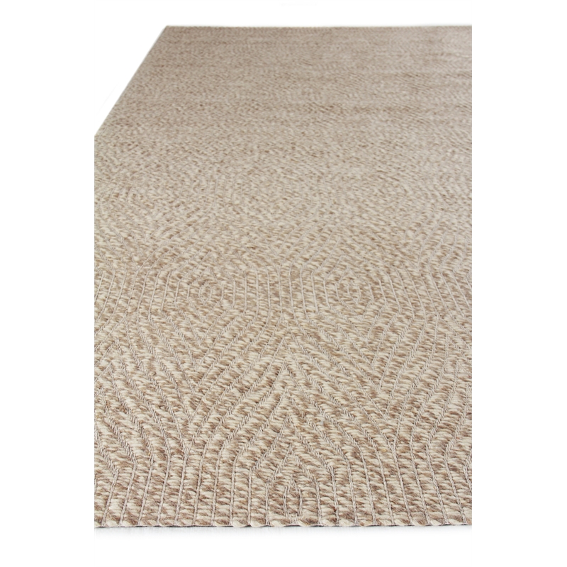 Woven Earth Flatweave New Zealand Wool Beige 6'x9' Area Rug