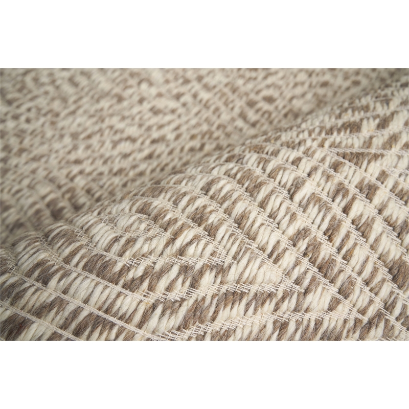 Woven Earth Flatweave New Zealand Wool Beige 6'x9' Area Rug