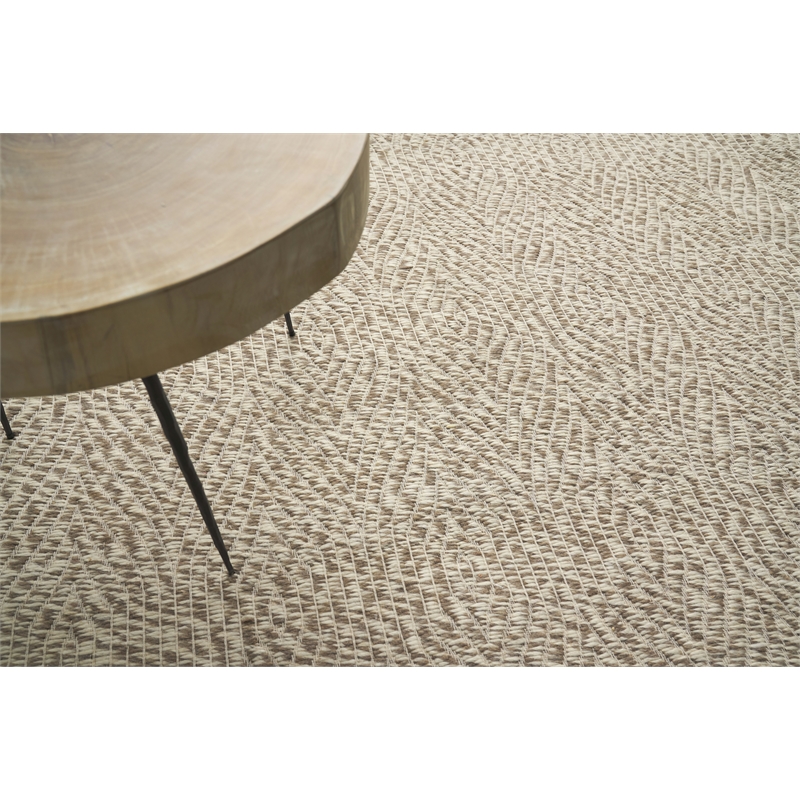 Woven Earth Flatweave New Zealand Wool Beige 6'x9' Area Rug