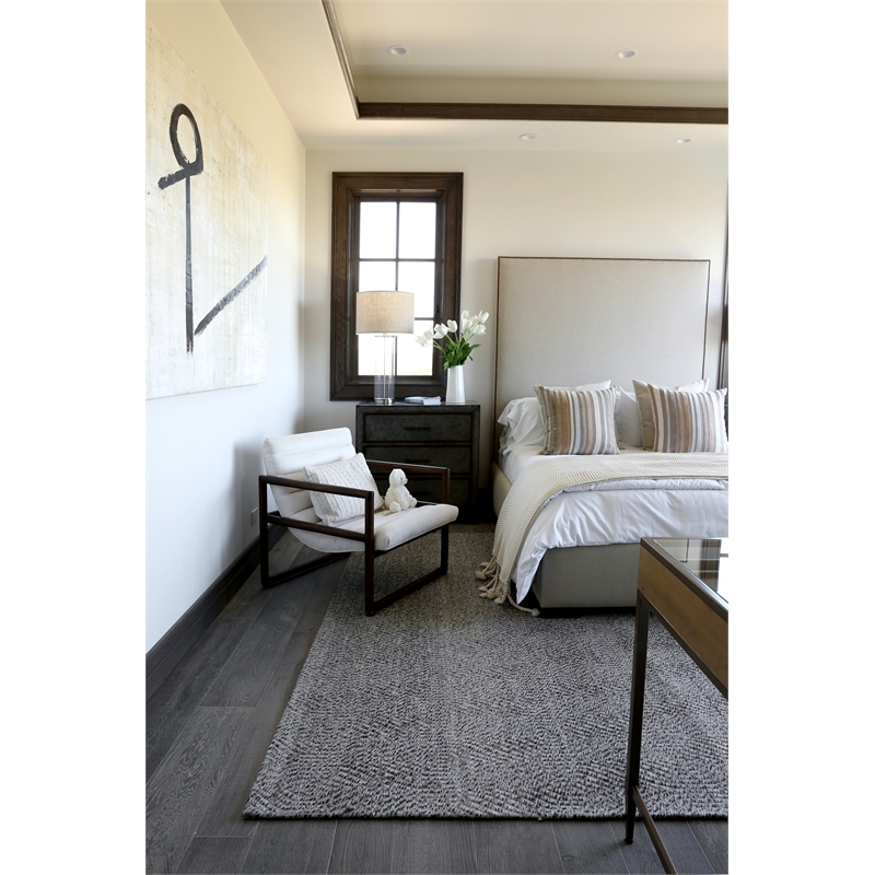 Woven Earth Flatweave New Zealand Wool Silver 6'x9' Area Rug