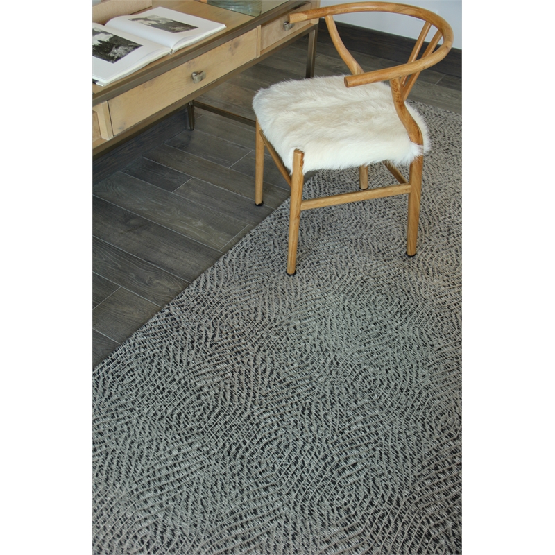 Woven Earth Flatweave New Zealand Wool Silver 6'x9' Area Rug