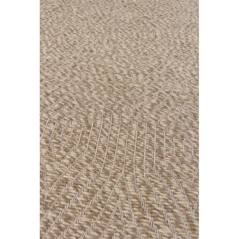 Woven Earth Flatweave New Zealand Wool Beige 6'x9' Area Rug