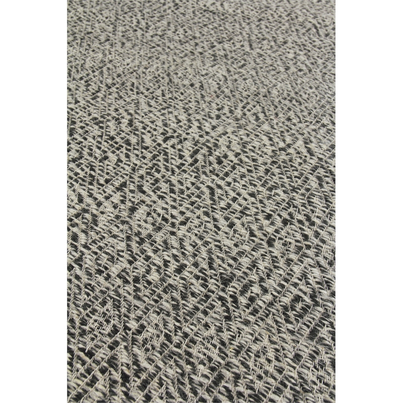 Woven Earth Flatweave New Zealand Wool Black 6'x9' Area Rug