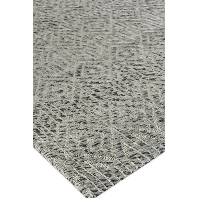 Woven Earth Flatweave New Zealand Wool Silver 6'x9' Area Rug