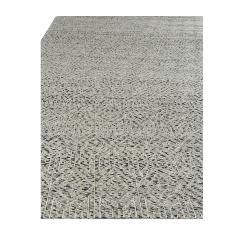 Woven Earth Flatweave New Zealand Wool Silver 6'x9' Area Rug