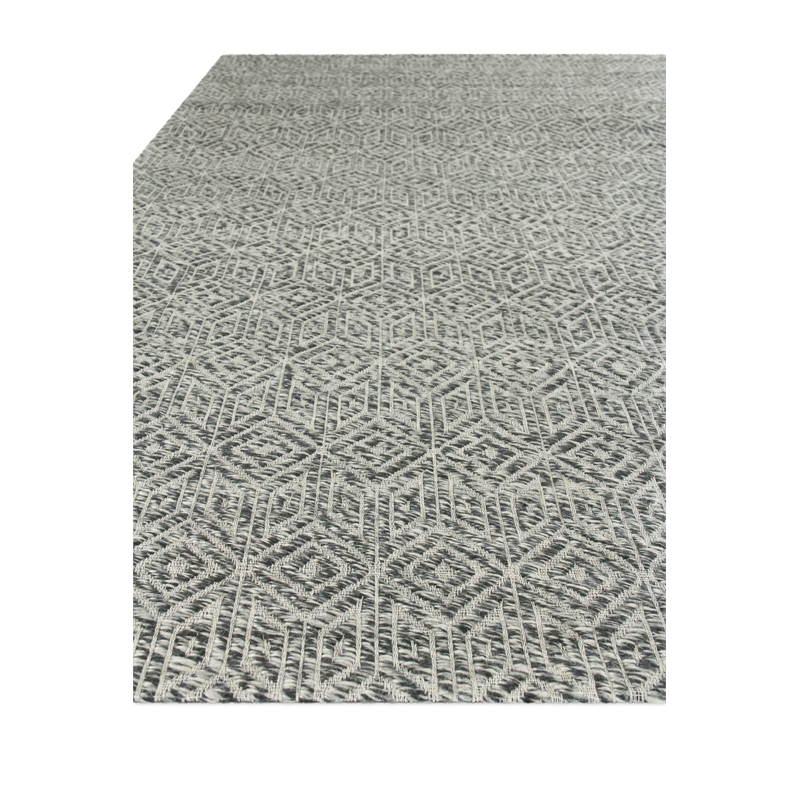 Woven Earth Flatweave New Zealand Wool Black 6'x9' Area Rug