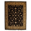 Hand-Knotted Wool/Silk Black/Gold 8'x10' Area Rug