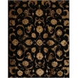 Hand-Knotted Wool/Silk Black/Gold 8'x10' Area Rug