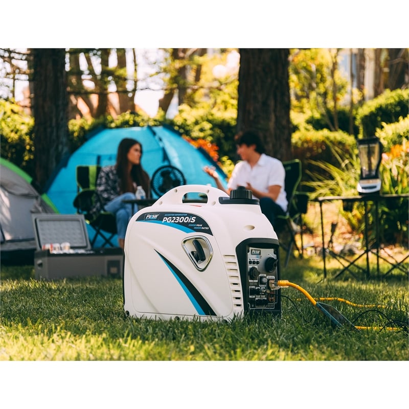 Pulsar 2300 Watt Quiet Gasoline Powered Portable Inverter Generator in White