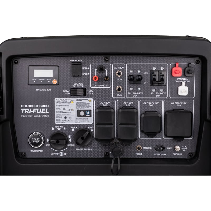 DieHard 9000 Watt Tri-Fuel Gasoline Inverter Generator w/ Remote Start in Black