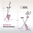 Sunny Health & Fitness Pink Foldable Mag X-Bike Pro in Pink