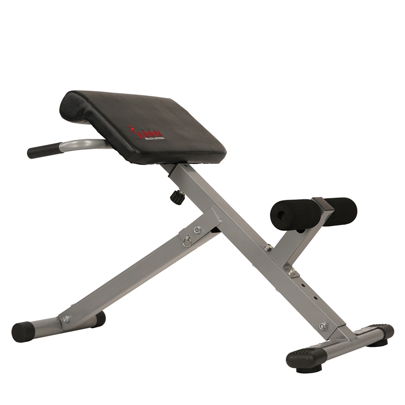 Sunny Health & Fitness 45 Degree Hyperextension Roman Chair in Black