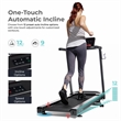 Sunny Health & Fitness Interactive Slim Auto Incline Treadmill w/Bluetooth-Black