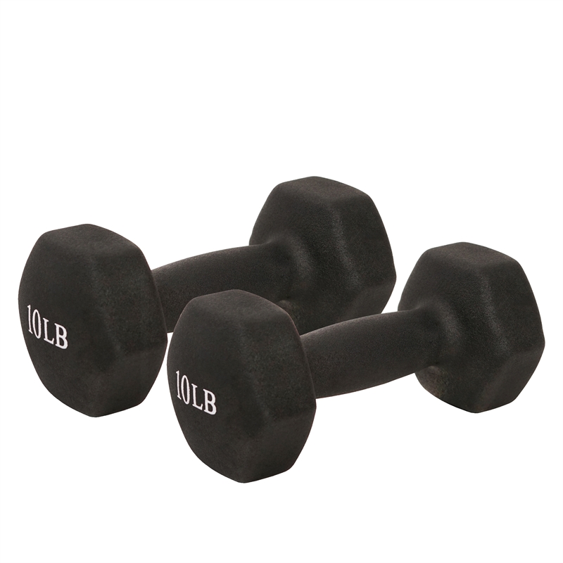Sunny Health & Fitness Neoprene Dumbbell - 10lb PAIR in Black