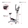 Sunny Health & Fitness Essential Interactive Series Seated Elliptical in Grey