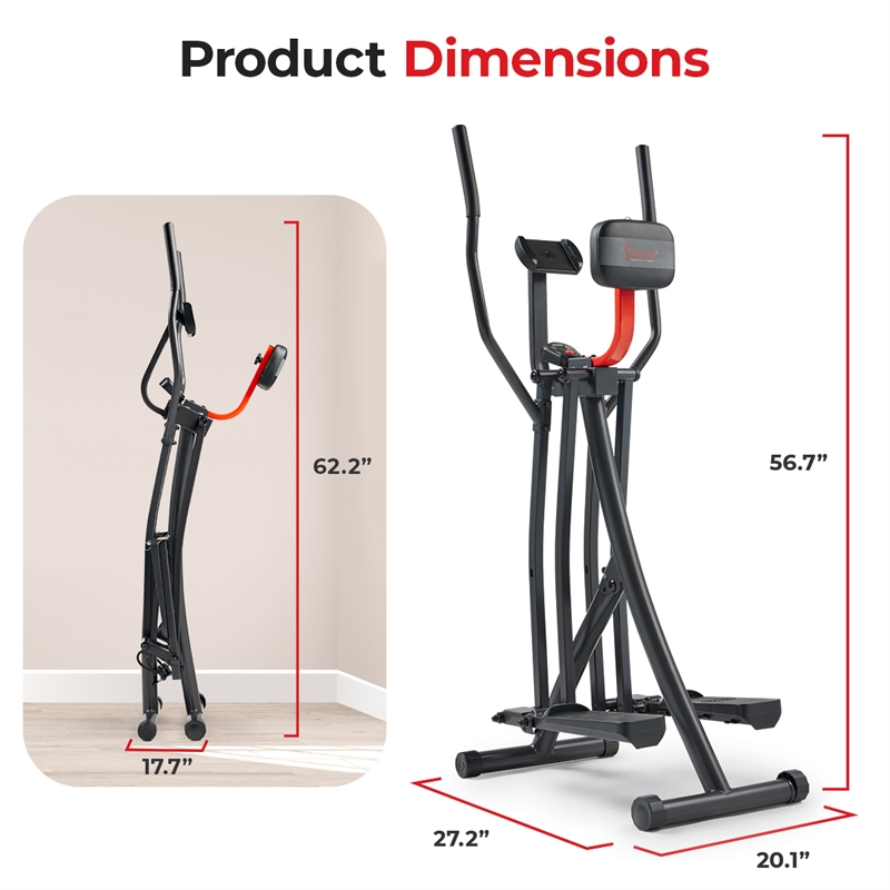 Sunny Health & Fitness Air Walk Trainer Pro in Black