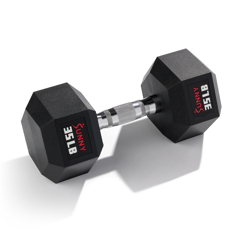 Sunny Health & Fitness Core Fit Hex Style Dumbbell 35lb in Black