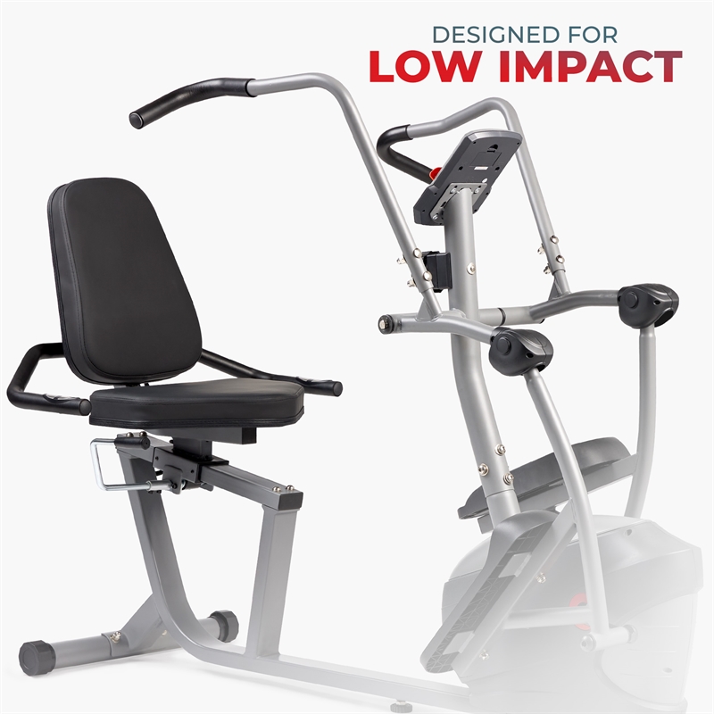 Sunny Health & Fitness Performance Interactive Series Recumbent Elliptical -Grey